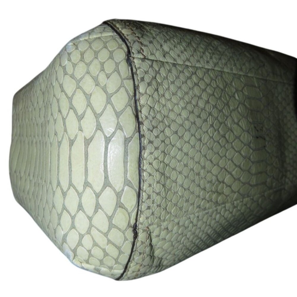 Coach Park Exotic Python Leather Flap Turnlock Crossbody Handbag 24392 In Cream - Picture 9 of 13